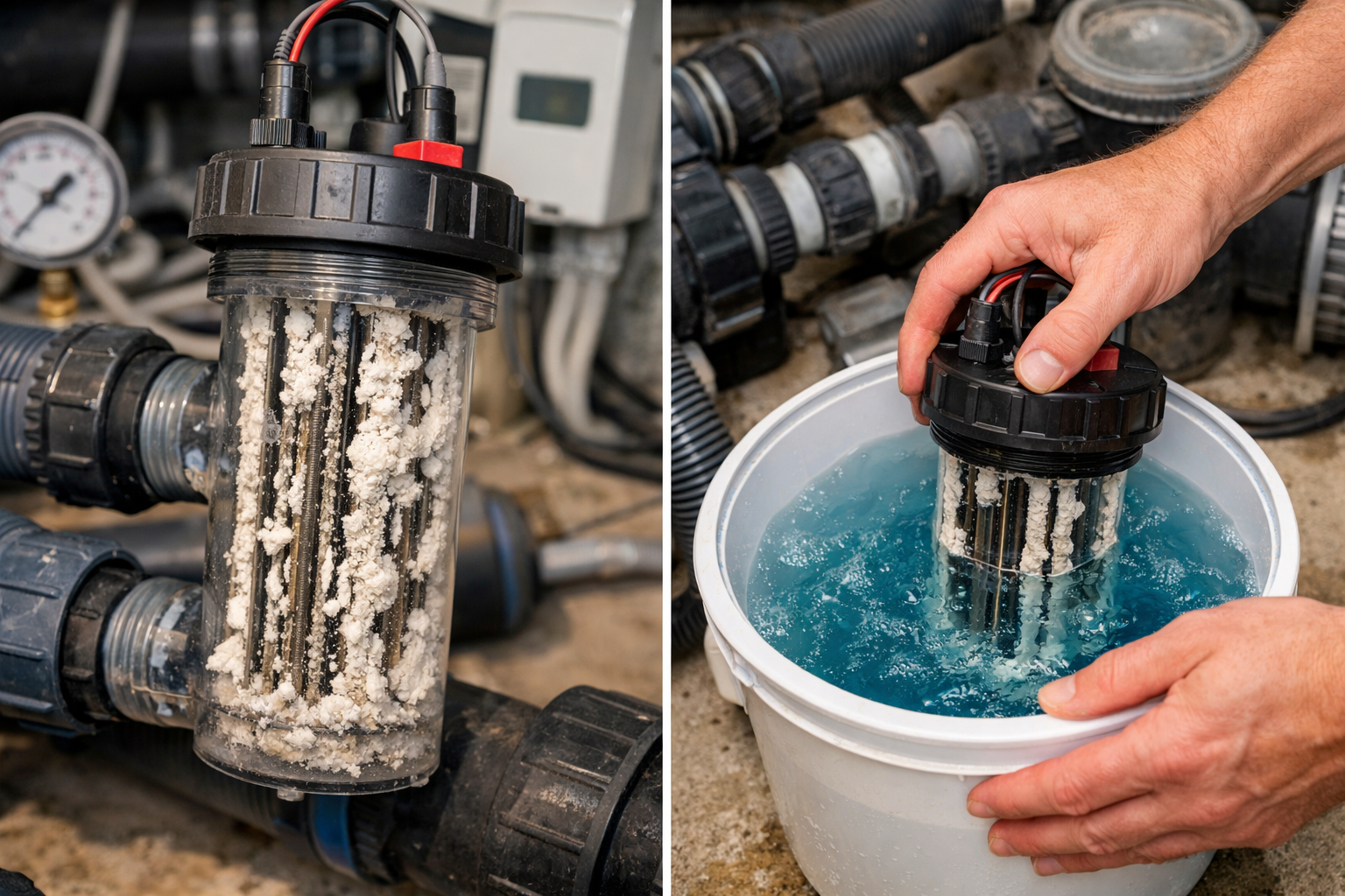 cellule électrolyseur encrassée